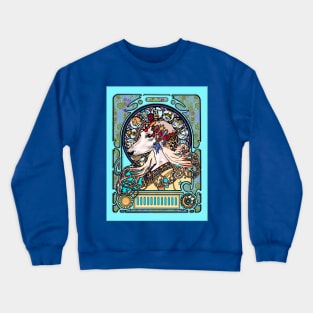 Gorgeous Saluki Art By Mucha/Watson. An adaptation of an original Mucha Illustration. Crewneck Sweatshirt